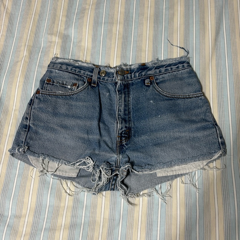 Distressed Levi’s Jean shorts